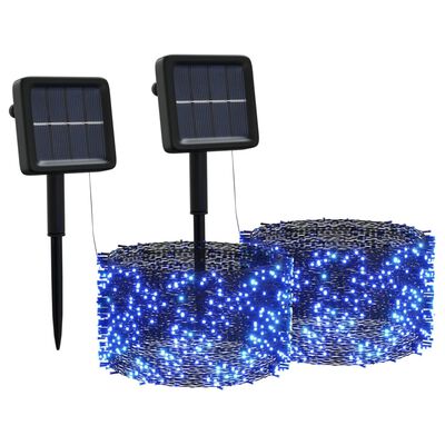 vidaXL päikesetoitel tuled, 2 tk, 2x200 LEDi, sinine, tuppa/õue