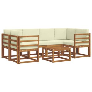 vidaXL V&auml;li diivanikomplekt padjaga 7 pcs Looduslik ja kreem