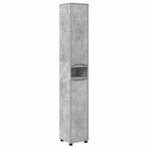 vidaXL Vannitoa kapp riiuliga Betoonhall 30,5 x 30 x 195 cm Tehispuit