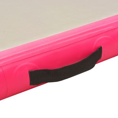 vidaXL täispumbatav võimlemismatt pumbaga 700 x 100 x 10 cm PVC roosa