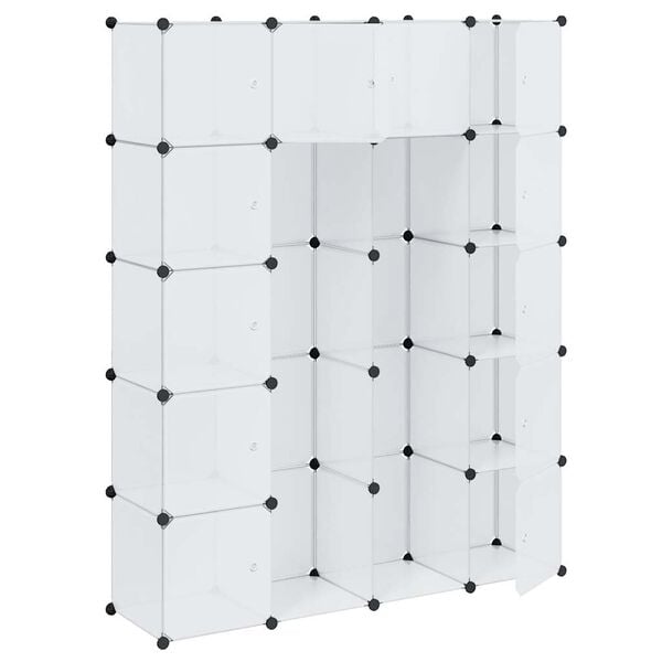 vidaXL modulaarne kapp 14 sektsiooni, valge 37 x 146 x 180,5 cm