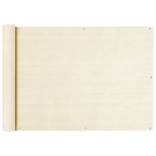 vidaXL rõdusirm, kreemjas, 75 x 300 cm, HDPE