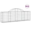 vidaXL kaarekujulised gabioonkorvid 11 tk, 200x30x60/80 cm, raud
