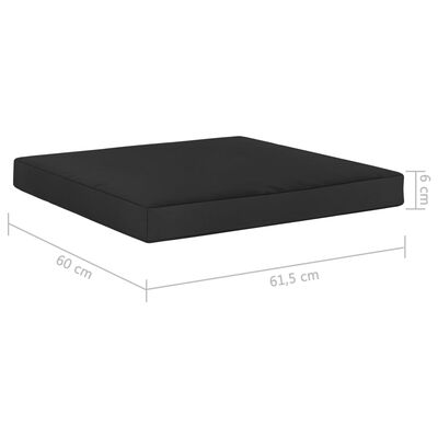 vidaXL põrandapadi/euroaluse istumispadi 60x61,5x6 cm must, kangast