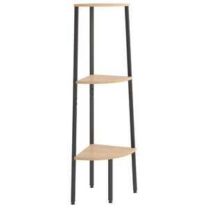 vidaXL 3 riiuliga nurgariiul, helepruun ja must, 45,5x31,5x120 cm