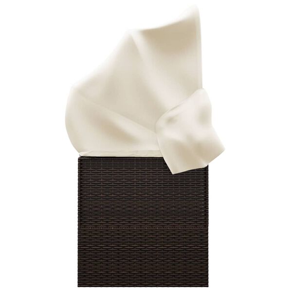 vidaXL lamamistool katuse ja patjadega, pruun, pol&uuml;rotang