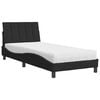 vidaXL voodi madratsiga Hanko, must, 90x190 cm, samet