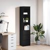 vidaXL Highboard Must tamm 37,5x35x180 cm Engineered Wood