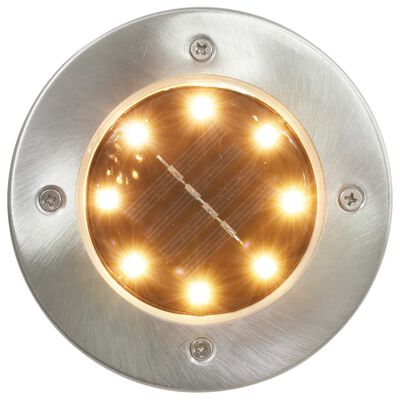 vidaXL päikesepatareidega maapinnavalgustid, 8 tk LED-tuled, soe valge