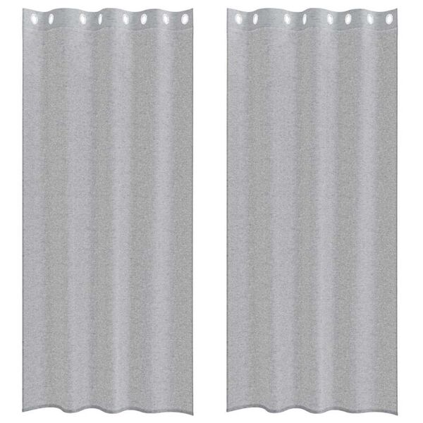 vidaXL Voile Kardin kardinatega 2 pcs Tumehall 225 x 140 cm Pol&uuml;ester