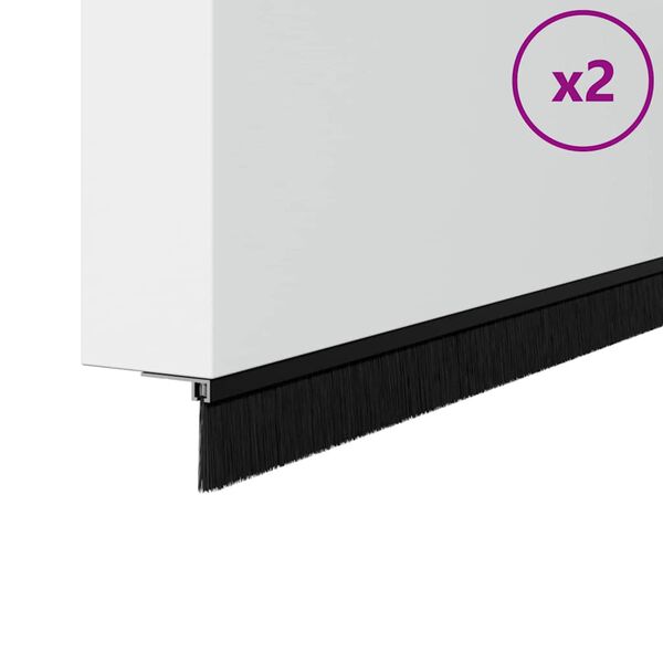 vidaXL Kruvitavad uksel&ouml;&ouml;kide tihendid 2 pcs Must 100 cm