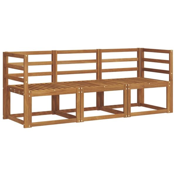 vidaXL V&auml;li diivanikomplekt padjaga 3 pcs Looduslik ja Hele Hall