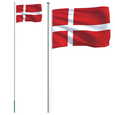 vidaXL Taani lipp ja lipumast, 6,23 m, alumiinium