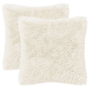 vidaXL Diivanipadi 2 pcs HEERLEN Valge 30 x 30 cm PV Fliis