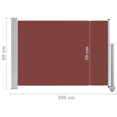vidaXL lahtitõmmatav terrassi külgsein, 80 x 300 cm, pruun