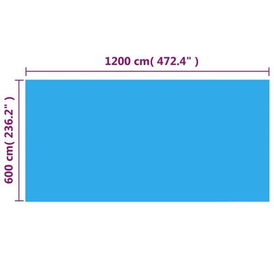 vidaXL kandilise basseini kate, 1200 x 600 cm, PE, sinine