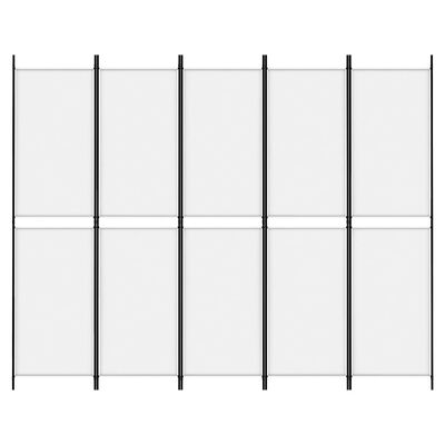 vidaXL 5 paneeliga ruumijagaja, valge, 250 x 200 cm, kangas