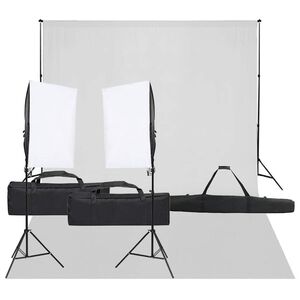 vidaXL fotostuudio komplekt valgustuse ja taustapildiga