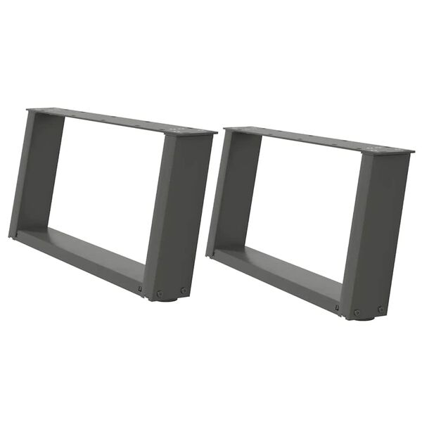 vidaXL kohvilaua jalad U-kujulised 2 tk, antratsiithall, 60 x (30-31) cm, teras