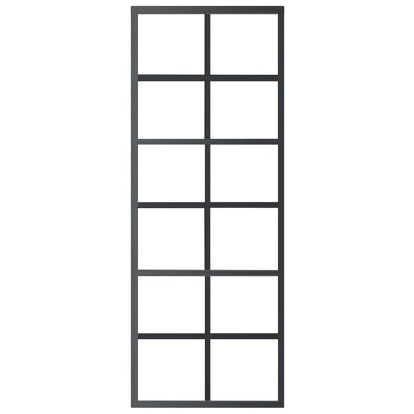 vidaXL liuguks riistvarakomplektiga, ESG klaas ja alumiinium, 76x205cm