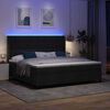 vidaXL LED Box Spring Voodi madratsiga peaga Must 200 x 200 cm kangas