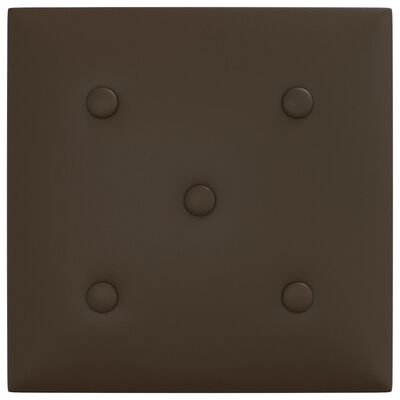 vidaXL seinapaneelid 12 tk, pruun, 30 x 30 cm, kunstnahk, 1,08 m²