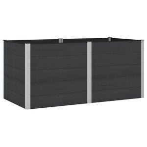 vidaXL K&otilde;rgendatud aia taimelava Must 200 x 100 x 91 cm