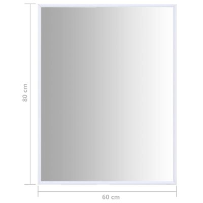 vidaXL peegel, valge, 80 x 60 cm