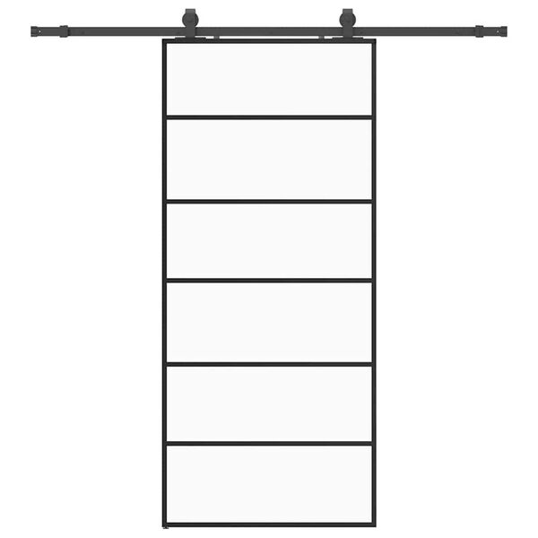 vidaXL liuguks tarvikutega, must, 90 x 205 cm, ESG-klaas