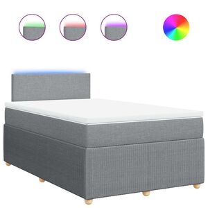 vidaXL kontinentaalvoodi madratsiga, helehall, 120 x 190 cm, kangas