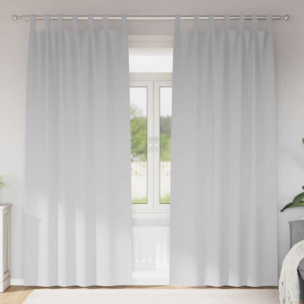 vidaXL Kardinad rõngastega 2 pcs Kahvatu Hall 245 x 140 cm Polüester
