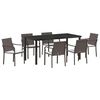 vidaXL Aia s&ouml;&ouml;gilaudade komplekt 7 pcs Pruun ja must PE rattan