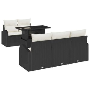 vidaXL Aia Diivanikomplekt padjaga padjaga 6 pcs Must Pol&uuml; Rattan