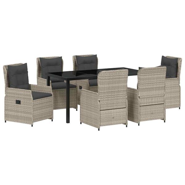 vidaXL Aia s&ouml;&ouml;gilaudade komplekt 7 pcs Helehall pol&uuml;rotang