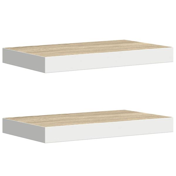 vidaXL seinariiulid, 2 tk, tamm ja valge, 50 x 23 x 3,8 cm MDF