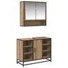 vidaXL Vannitoa m&ouml;&ouml;bleset 2 tk K&auml;sit&ouml;&ouml;puu 80 x 33 x 60 cm Tehispuit