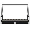 vidaXL lastevoodi raam sahtlitega, must, 90 x 200 cm, m&auml;nnipuit