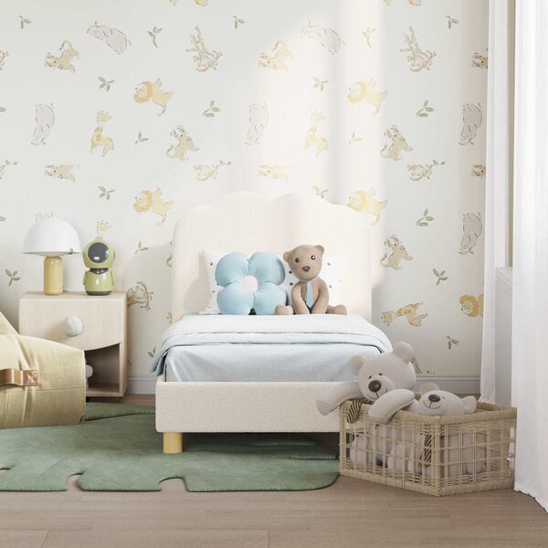 vidaXL Kuni 3-aastase voodi raam koos peatoega peaga cream 70 x 140 cm