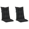 vidaXL K&otilde;rge Seljatoega Toolipadjad 2 pcs Melange Must 120 x 50 x 7 cm