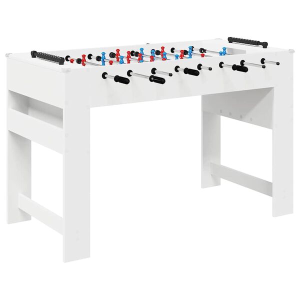 vidaXL Foosball laud Valge 125 x 60,5 x 80 cm Tehispuit