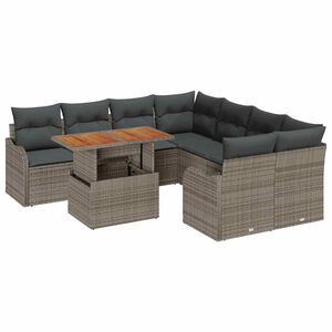 vidaXL Aia Diivanikomplekt ladustamisega 9 pcs Hall Pol&uuml;rooster