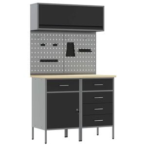 vidaXL T&ouml;&ouml;kappide komplekt sahtliga riiuliga ladustamisega 5 pcs Must