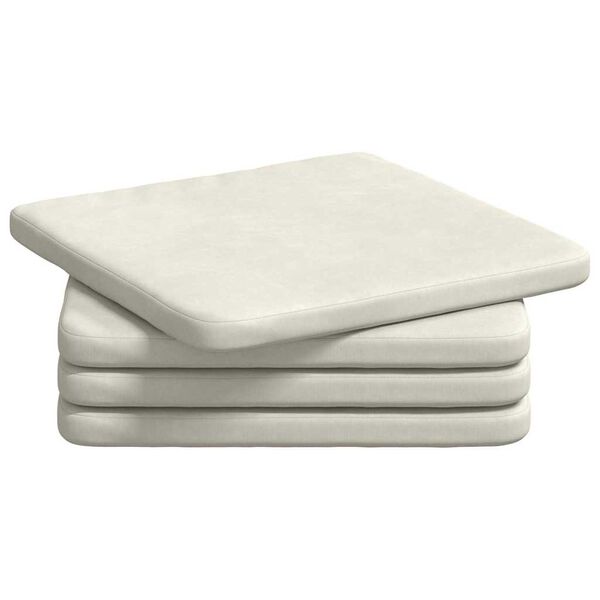 vidaXL Istumispatjad 4 pcs cream 40 x 40 x 3 cm Samet