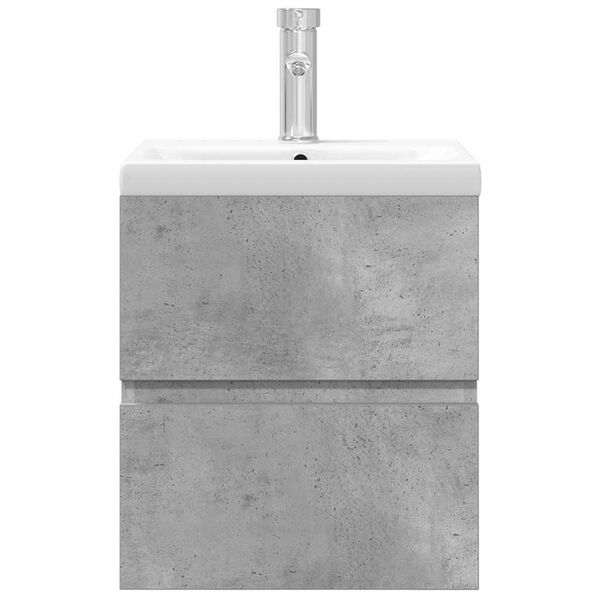 vidaXL 2-osaline vannitoa mööblikomplekt, betoonhall, tehispuit