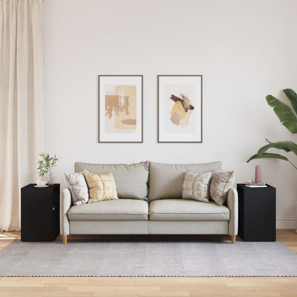 vidaXL k&uuml;lglauad 2 tk, must, 50 x 30 x 50 cm, tehispuit