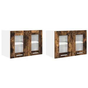vidaXL Seinakapp 2 pcs Suitsetatud tamm 60 x 31 x 40 cm Tehispuit