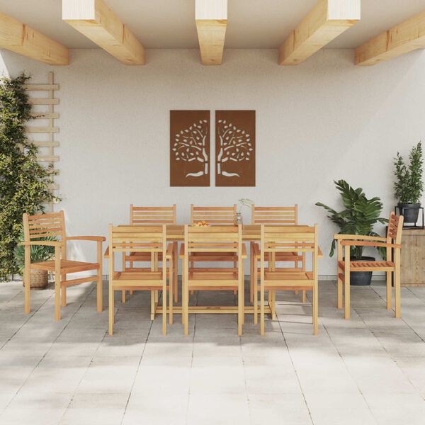 vidaXL Aia s&ouml;&ouml;gilaudade komplekt 9 pcs Pruun Tugev teakpuit