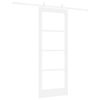 vidaXL Libisev uks Valge 78 x 202 cm Soe männipuit ja klaas