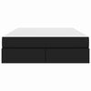 vidaXL Voodi hoiukohaga ja madratsiga Must 140 x 200 cm Kunstnahk