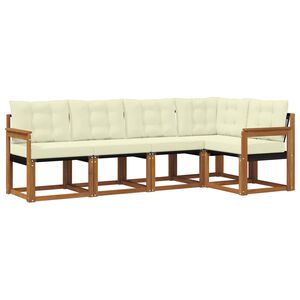 vidaXL V&auml;li diivanikomplekt padjaga 5 pcs Looduslik ja kreem